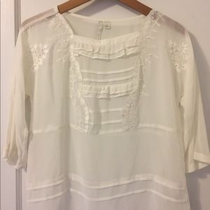 Sheer ivory Lauren Conrad blouse